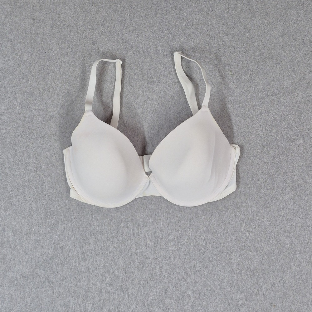 Victoria's Secret PINK Women Bra 32DD White Wear Everywhere Lightly Lined READ